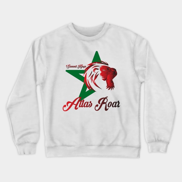 Atlas Lion Morocan Proud Morocco's  Atlas Lions Flags and Souvenirs Unveiled Crewneck Sweatshirt by Mirak-store 